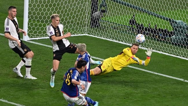 Jepang ungguli Jerman 2-1 setelah mencetak dua gol dalam selang delapan menit.