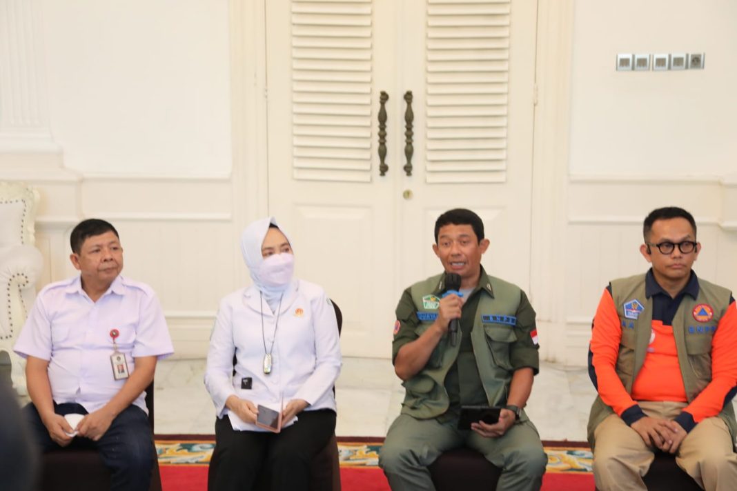 Suasana konferensi pers yang dilakukan di Kantor Bupati Cianjur, Jawa Barat.