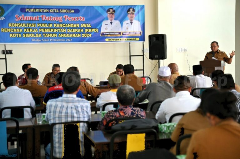 Pemko Sibolga gelar forum konsultasi publik RKPD Tahun Anggaran 2024 di Kedai Kopi 88, Jalan Diponegoro Sibolga.