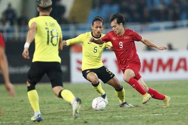 Duel Vietnam vs Malaysia di matchday 3 Grup B Piala AFF 2022 di My Dinh National Stadium, Hanoi.