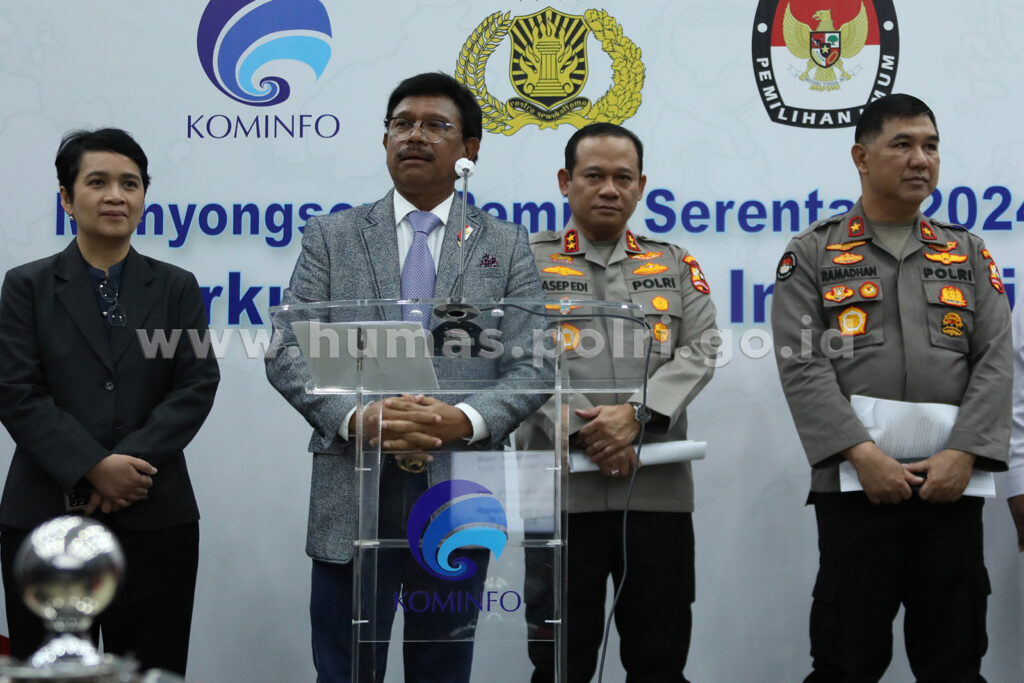 Polri dan Kementerian Kominfo RI menjalin kerjasama terkait pengamanan ruang digital jelang Pemilu 2024.