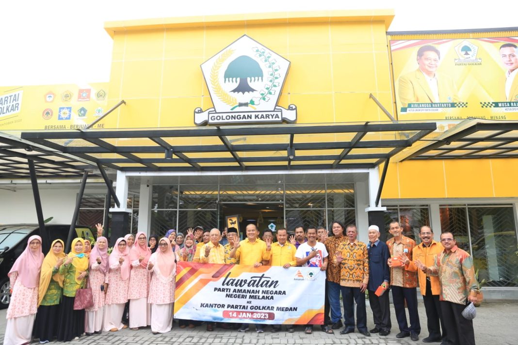 DPD Golkar Sumut menerima kunjungan Partai Amanah Negara Negeri Malaka di kantor partai tersebut di Jalan Jenderal Sudirman Medan.