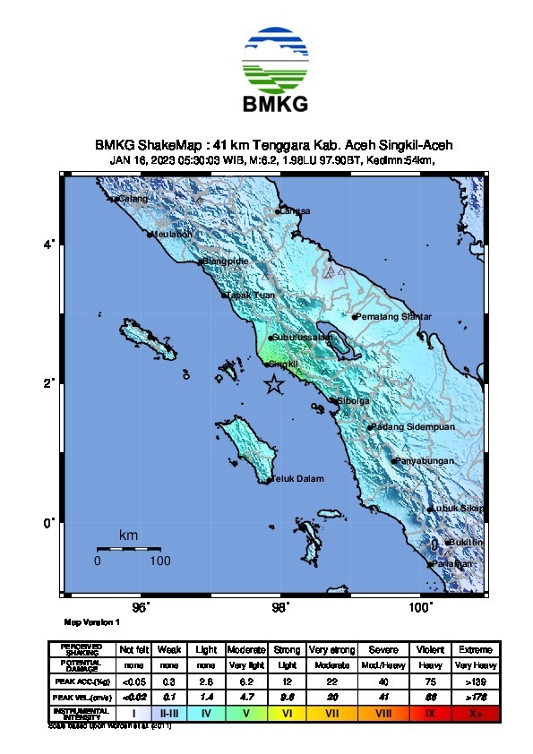 Titik koordinat gempa