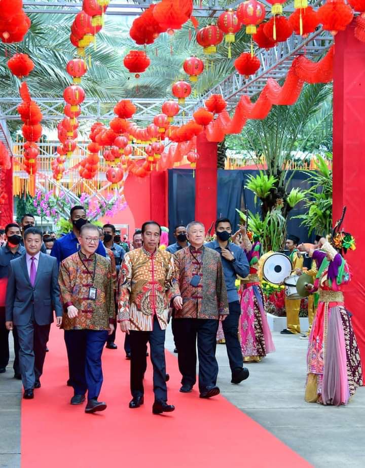 Presiden Republik Indonesia Jokowi menghadiri puncak perayaan Imlek Nasional Tahun 2023, yang digelar di Lapangan Banteng.