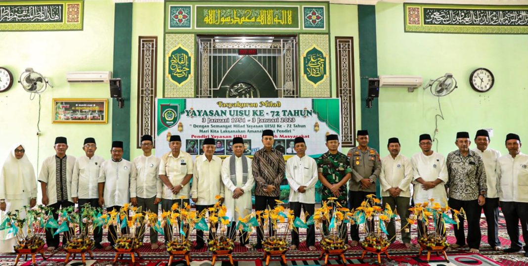 Wakil Gubernur Sumut Musa Rajekshah menghadiri acara Tasyakuran Milad Yayasan UISU yang ke-72 Tahun di Masjid Jami Al Munawwarah UISU.