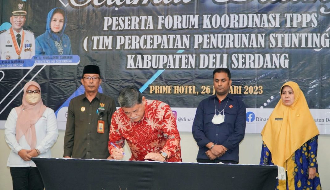 Wakil Bupati Deliserdang HM Ali Yusuf Siregar mengikuti Forum Koordinasi TPPS Kabupaten Deliserdang Tahun 2023 di Prime Plaza Hotel Kualanamu, Jalan Sultan Serdang, Nomor: 88, Desa Tumpatan Nibung, Kecamatan Batang Kuis, Kabupaten Deliserdang.