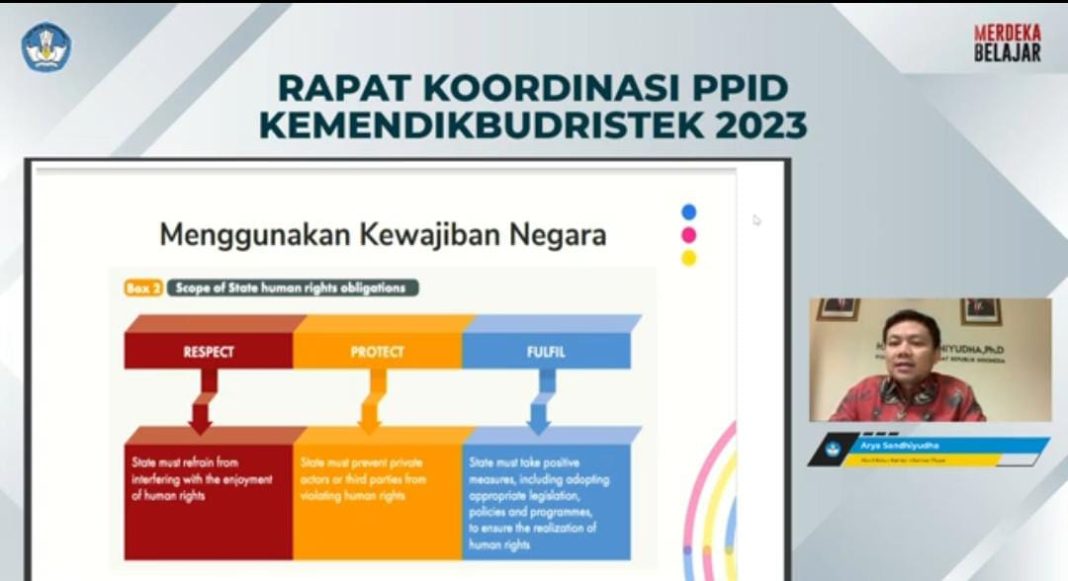 Kemendikbudristek RI menyelenggarakan Rakor PPID Kemendikbudristek RI Tahun 2023 secara hibrida (hybrid) di Hotel Ibis Styles Bogor.