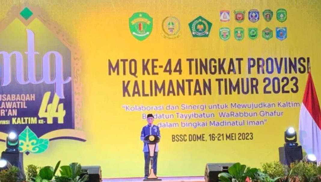 Wakapolda Kaltim Brigjen Pol Drs Mujiyono SH MHum menghadiri acara pembukaan Musabaqah Tilawatil Qur’an Tingkat Provinsi Kaltim Ke-44 Tahun 2023 di BSCC Dome Balikpapan, Selasa (16/5/2023).