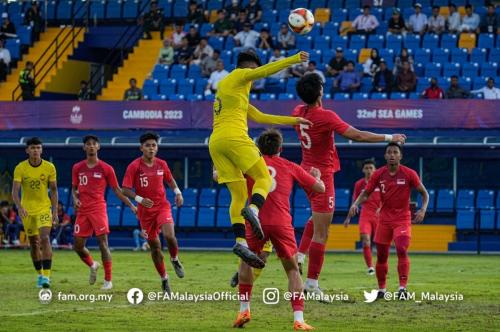 Timnas Malaysia U-22 menang telak 7-0 atas Singapura.