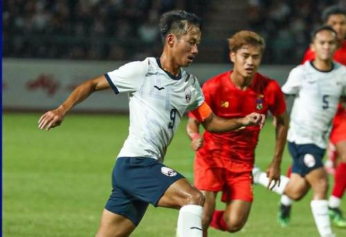 Suasana laga Timnas Myanmar U-22 vs Timnas Kamboja U-22.