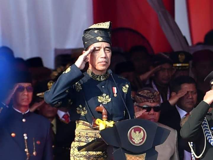 Presiden RI Ir H Joko Widodo memimpin Upacara Peringatan Hari Lahir Pancasila yang digelar di Sisi Selatan Monas, Jakarta, Kamis (1/6/2023).