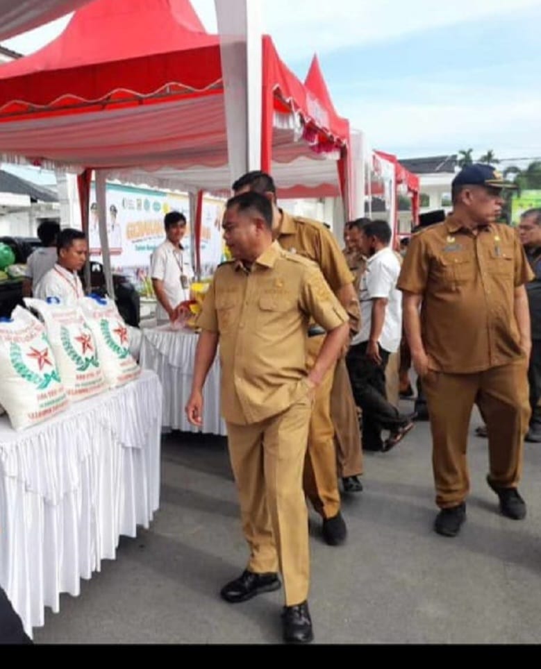 Bupati Sergai H Darma Wijaya meninjau launching GPM yang digelar di halaman Kantor Buoati Sergai di Seirampah, Senin (26/6/2023). (Dok/Humas Polres Sergai)