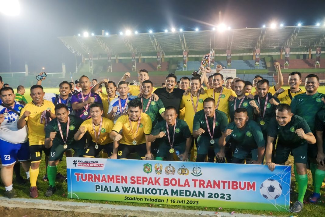 Pemko Medan menggelar Turnamen Trantibum di Stadion Teladan Medan, Minggu (16/7/2023) malam.