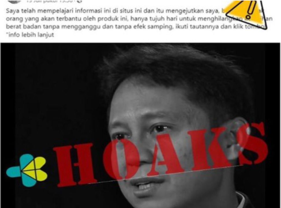 Beredar iklan hoaks di akun media sosial Facebook menggunakan nama Menkes RI Budi Gunadi Sadikin.