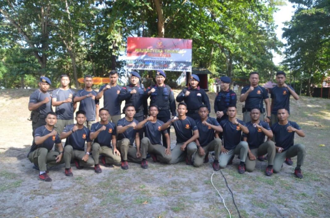 Peresmian fasilitas Halang Rintang bagi personel Satbrimob Polda Kaltim di Ksatrian Brimob Polda Kaltim, Balikpapan, Rabu (9/8/2023).