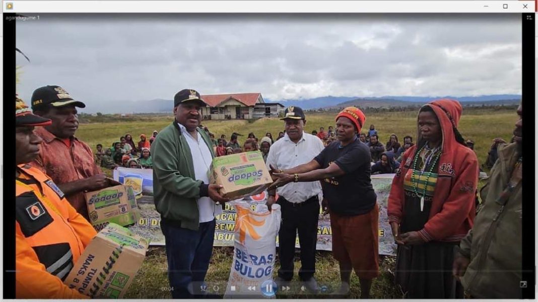 Paket sembako untuk diberikan kepada masyarakat Papua Tengah yang terdampak bencana kekeringan serta kelaparan. (Dok/Humas Polri)