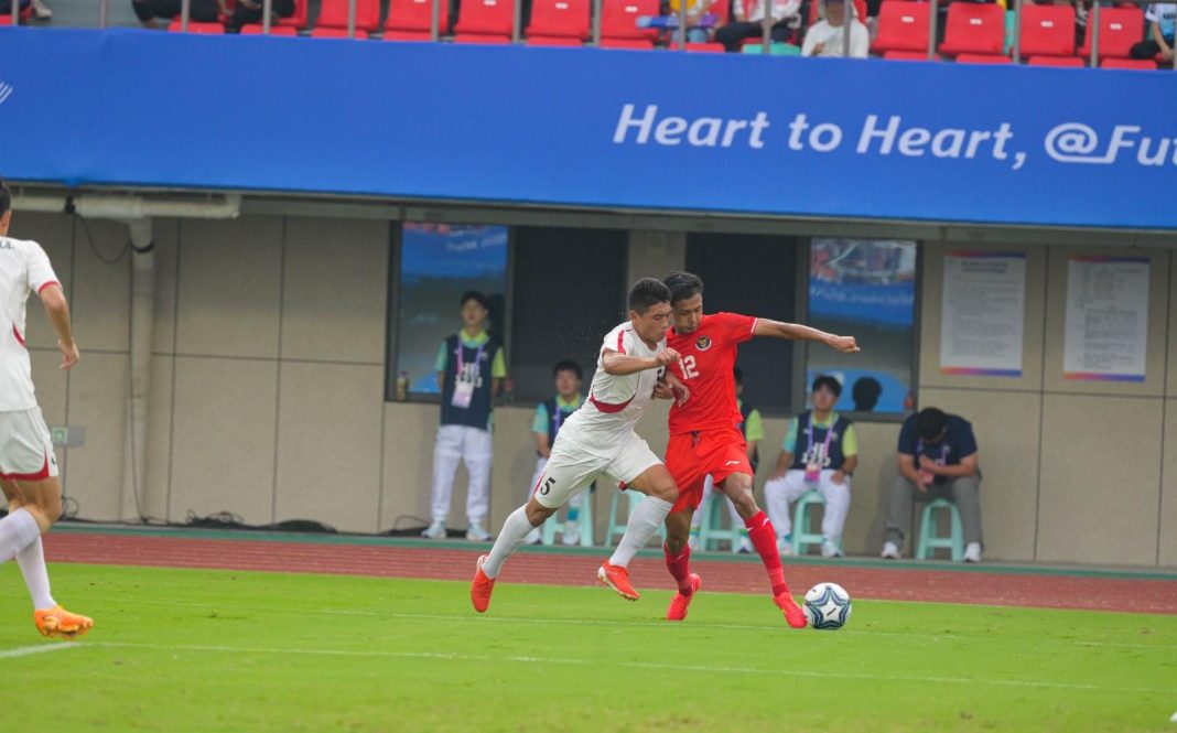 Garuda Muda kalah 0-1 dari Korea Utara di Stadion Zhejiang Normal University East, Minggu (24/9/2023). (Dok/PSSI)