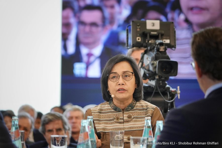 Menkeu RI Sri Mulyani Indrawati hadir dalam acara Berlin Global Dialogue 2023, Kamis (28/9/2023). (Dok/Kemenkeu RI)