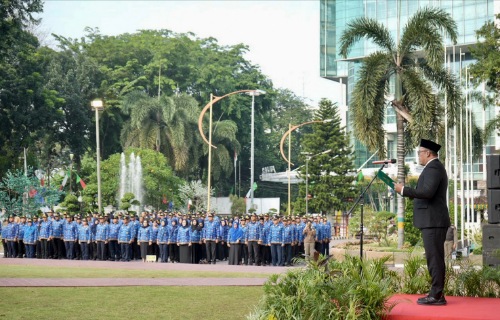 Upacara Hari Kesaktian Pancasila Pemko Medan di Halaman Kantor Wali Kota, Minggu (1/10/2023). (Dok/Kominfo Medan)