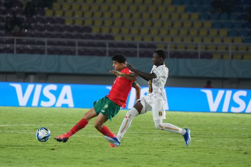 Duel perempat final Piala Dunia U-17 2023 antara Mali U-17 vs Maroko U-17 di Stadion Manahan, Solo, Sabtu (25/11/2023).