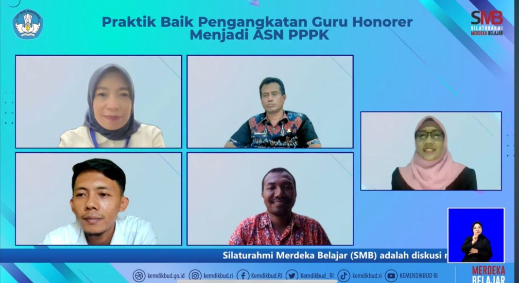 Webinar SMB berjudul “Praktik Baik Pengangkatan Guru Honorer menjadi ASN PPPK”, Kamis (9/11/2023). (Dok/Kemendikbudristek RI)