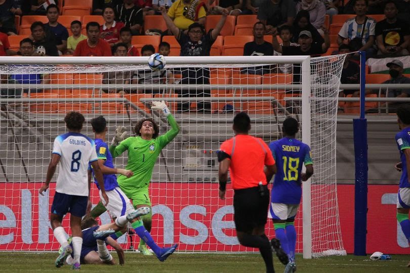 Laga Inggris U-17 vs Brasil U-17 di laga match day 3 Grup C Piala Dunia U-17 2023 di Jakarta International Stadium, Jumat (17/11/2023) malam WIB.