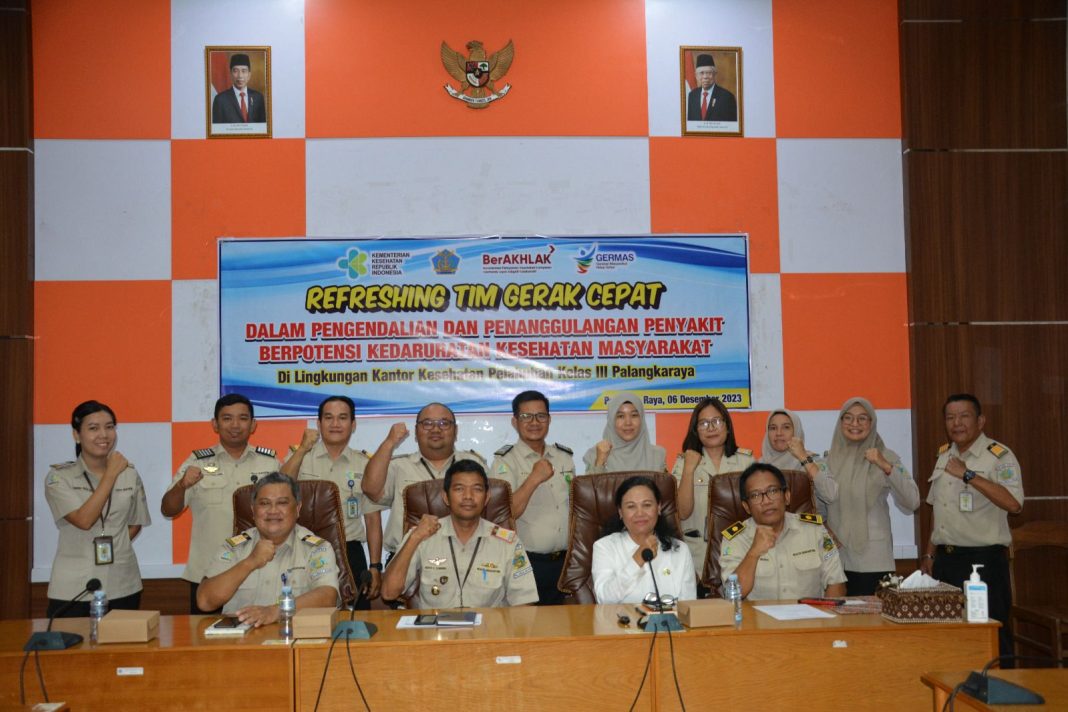 KKP Kelas III Palangka Raya menggelar kegiatan Refreshing Team Gerak Cepat di lingkungan internal kantor, Kamis (7/12/2023).