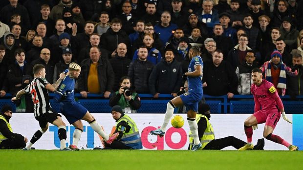 Mykhaylo Mudryk membuat skor 1-1 di masa injury time babak kedua, di Stamford Bridge, Rabu (20/12/2023) dini hari WIB.