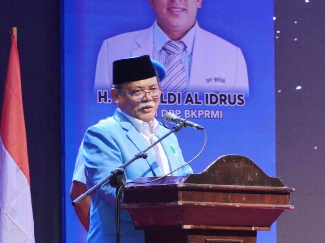 Bupati Deliserdang HM Ali Yusuf Siregar menghadiri Pelantikan Pengurus DPD BKPRMI Deliserdang periode 2023-2027 di Convention Hall Pemkab Deliserdang, Minggu (24/12/2023).