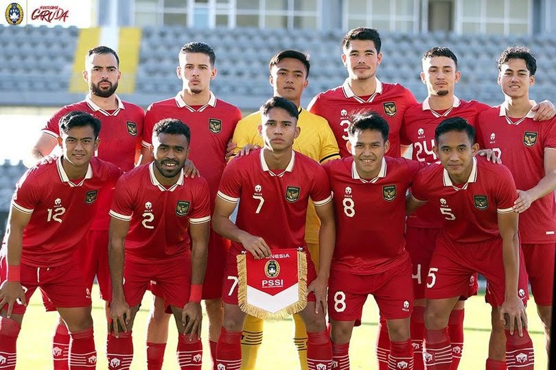 Skuad Timnas Indonesia yang berhadapan dengan Libya, Jumat (5/1/2024).