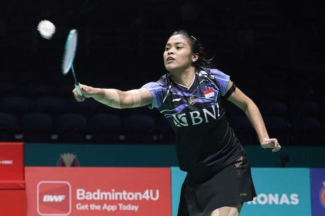 Gregoria Mariska Tunjung saat berlaga di Malaysia Open 2024.