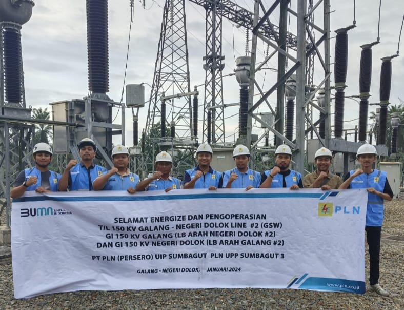 PLN UIP SBU melalui UPP SBU 3, akhirnya menuntaskan pekerjaan proyek transmisi SUTT 150 kV Galang-Negeri Dolok. Penyelesaian itu ditandai dengan energize. (Dok/PLN)