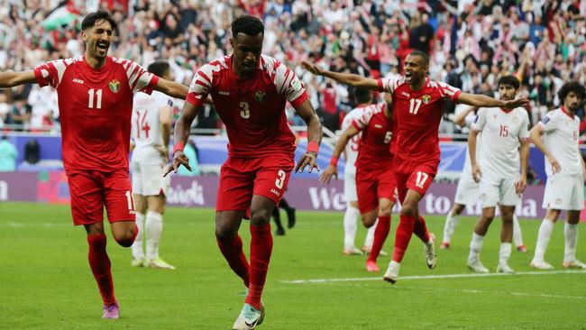 Yordania lolos ke semifinal Piala Asia 2023 setelah mengalahkan Tajikistan 1-0, Jumat (2/2/2024) malam WIB.