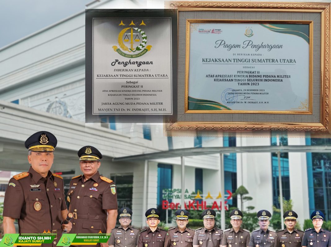 Kajati Sumut Idianto dan Wakajati Sumut M Syarifuddin foto berdua depan. (Dok/Penkum Kejati Sumut)