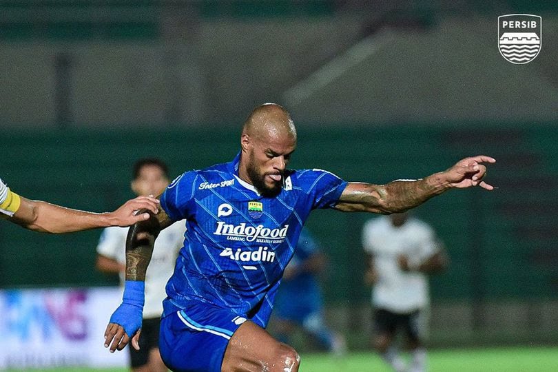 Aksi David da Silva di laga RANS Nusantara FC vs Persib Bandung di laga pekan 27 BRI Liga 1 2023/2024 di Stadion Sultan Agung, Minggu (3/3/2024) malam WIB.