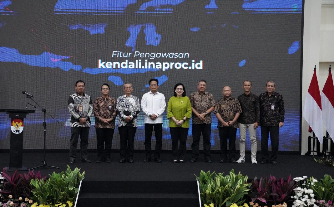 Tim Stranas PK meluncurkan fitur pengawasan e-Audit pada katalog elektronik, Rabu (6/3/2024). (Dok/KPK)