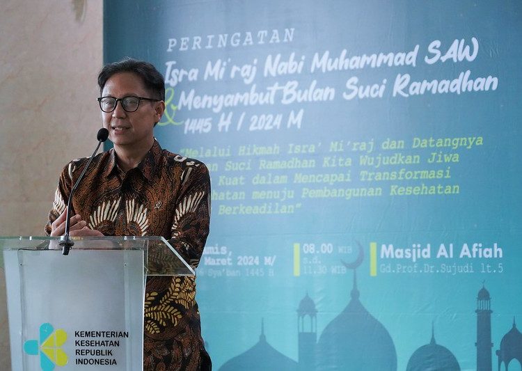 Kemenkes RI memperingati Isra Mi’raj Nabi Muhammad SAW dan menyambut bulan suci Ramadhan 1445 H/2024 M di Masjid Al Afiah gedung Prof Sujudi lantai 5, Kamis (7/3/2024).