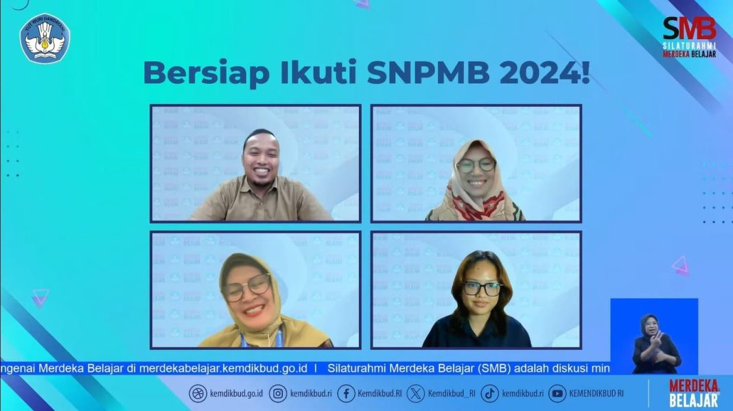 Webinar SMB bertajuk “Bersiap Ikuti SNPMB 2024!” yang disiarkan melalui kanal Youtube Kemendikbud RI, Kamis (14/3/2024). (Dok/Kemendikbud RI)