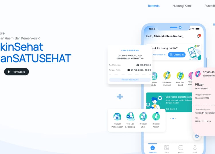 Aplikasi kesehatan resmi milik Kemenkes RI, SATUSEHAT Mobile.