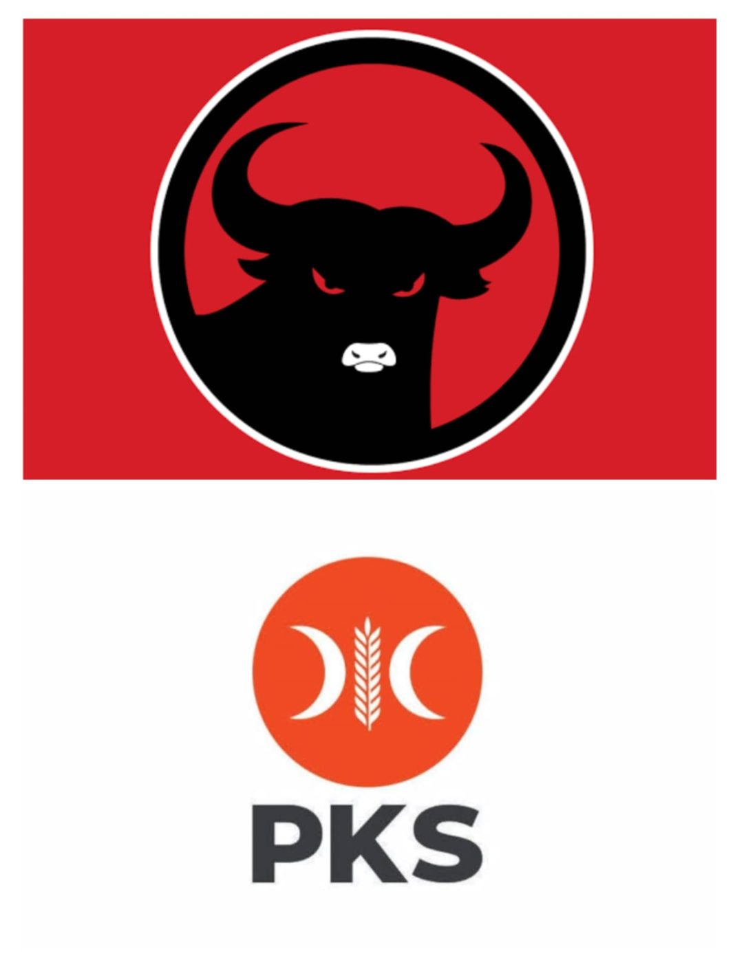 Logo PDI Perjuangan dan PKS.