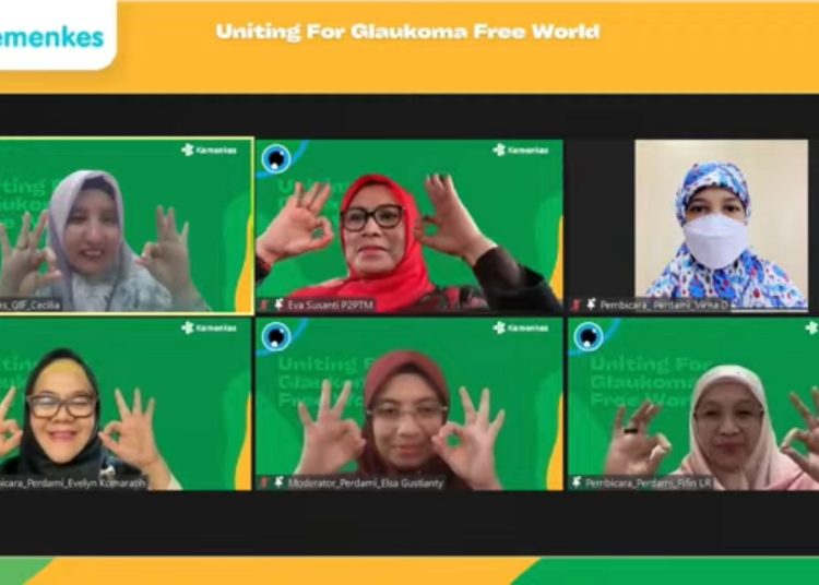 Direktorat P2PTM Ditjen P2P melakukan webinar dengan tema global “Uniting for Glaucoma-Free World” untuk memperingati World Glaucoma Week melalui zoom meeting, Selasa (26/3/2024).