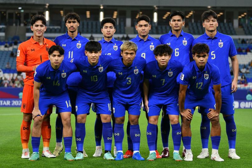 Starting XI Timnas Thailand U-23 saat melawan Irak U-23 di laga Piala Asia U-23 2024.
