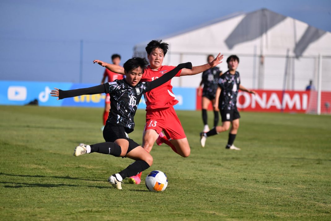 Timnas Wanita U-17 Korea Utara menghajar Korea Selatan 7-0 pada laga perdana Grup A Piala Asia U-17 di Bali United Training Center, Kabupaten Gianyar, Bali, Senin (6/5/2024). (Dok/PSSI)