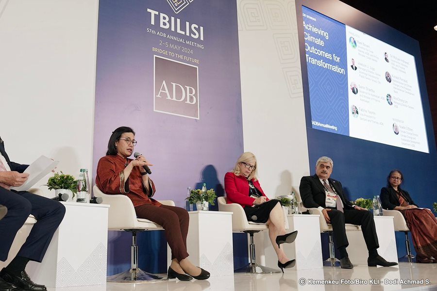 Menkeu RI Sri Mulyani Indrawati, selaku Gubernur ADB untuk Indonesia menghadiri rangkaian Pertemuan Tahunan Bank Pembangunan Asia (ADB) tersebut pada 2-5 Mei 2024 di Tbilisi, Georgia. (Dok/Kemenkeu RI)