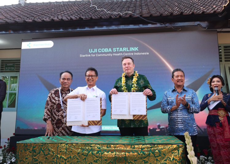 Kemenkes RI menjalin kerja sama dengan Starlink, layanan internet yang disediakan perusahaan SpaceX milik Elon Musk, Minggu (19/5/2024).