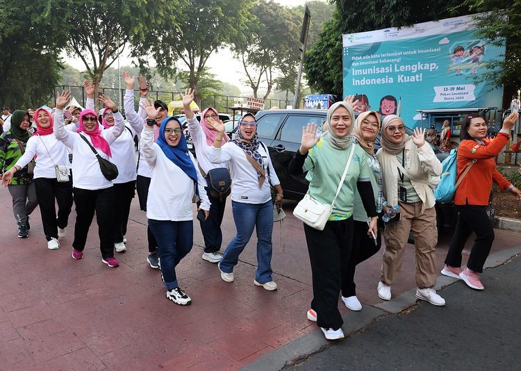 Kemenkes RI menyelenggarakan puncak PID tahun 2024 sebagai bentuk kampanye dan edukasi tentang pentingnya imunisasi rutin lengkap di taman Lapangan Banteng, Jakarta, Minggu (19/5/2024).