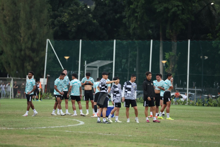 Timnas Indonesia menjalani latihan perdana. (Dok/PSSI)