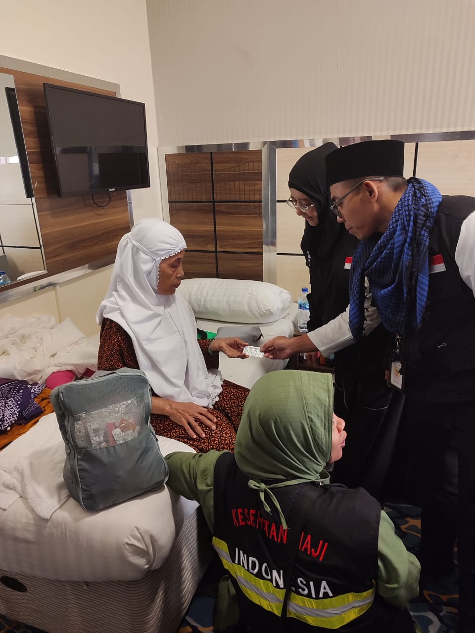 Perawat dari RSUP H Adam Malik dipercaya Kemenkes RI sebagai TKHK dalam pelaksanaan ibadah Haji 1445 H/2024 M, Sabtu (15/6/2024). (Dok/Humas RSUP H Adam Malik)
