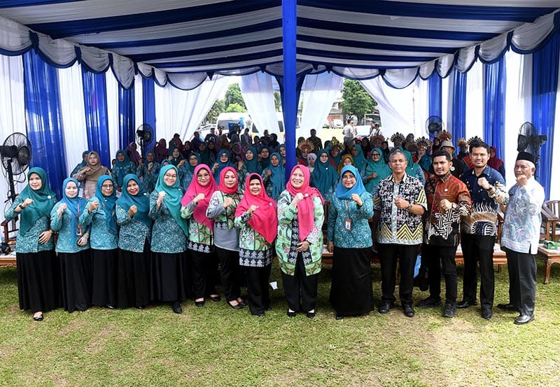 Acara monitoring lomba UP2K tingkat Provinsi Sumut di Kelurahan Tanah Seribu, Kota Binjai, Jumat (14/6/2024). (Dok/Kominfo Binjai)