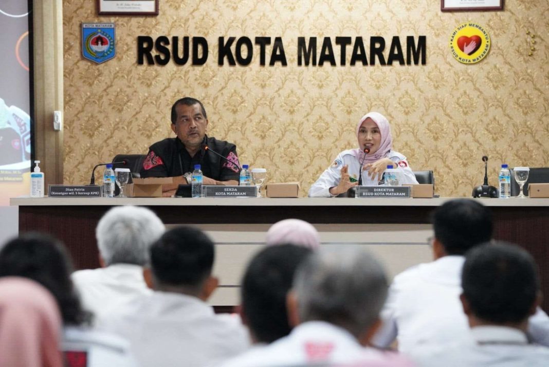 KPK menggelar rakor tata kelola dan pelayanan publik sektor kesehatan dengan jajaran RSUD Kota Mataram, Rabu (12/6/2024).